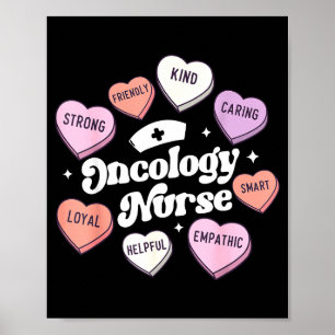 Valentines Day Oncology Nurse Cancer Suprt Groovy  Poster