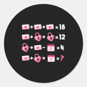 Valentines Day Order Of Operations Valentines Math Classic Round Sticker