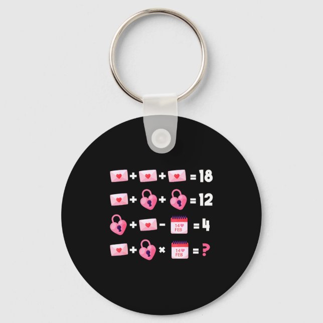 Valentines Day Order Of Operations Valentines Math Key Ring (Front)