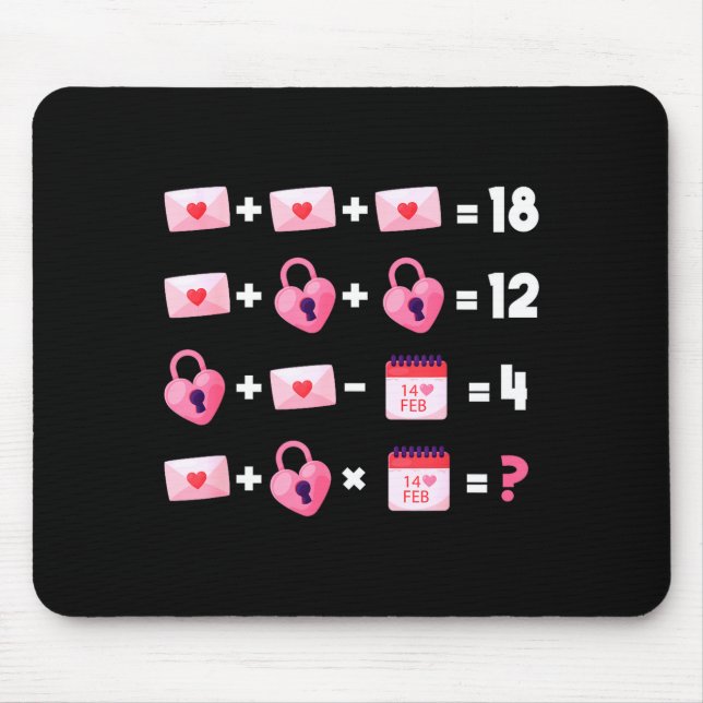 Valentines Day Order Of Operations Valentines Math Mouse Mat (Front)