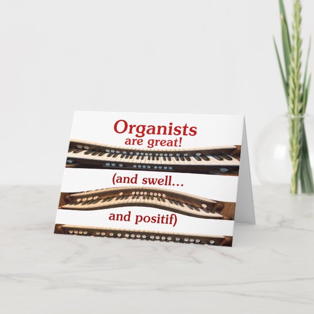 Valentine's Day organist card (Front)