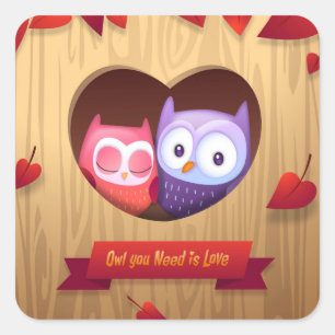 Valentine's Day Owl Sticker