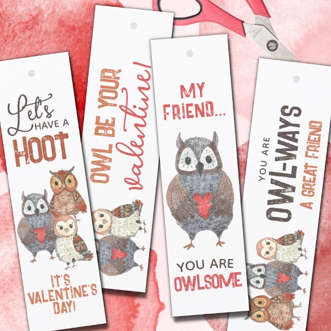 Valentine's Day Owl Themed DIY CUT OUT Bookmarks (Creator Uploaded)