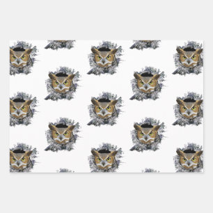 Valentine's Day Owls Cute Wrapping Paper Sheets