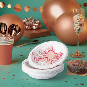 Valentine's Day Paper Bowls Plate