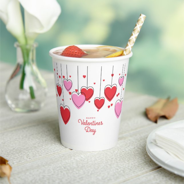 Valentine's Day Paper Cup - Heart Strings (Insitu)