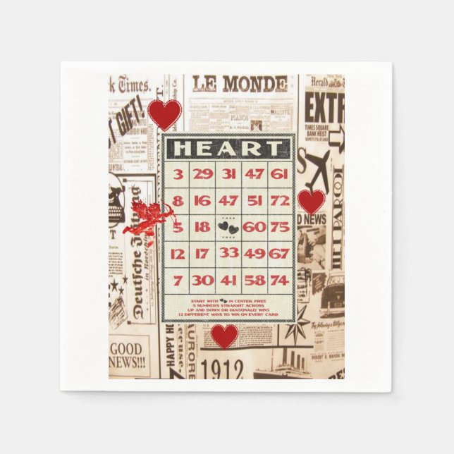 Valentine's Day Paper Napkins (Front)