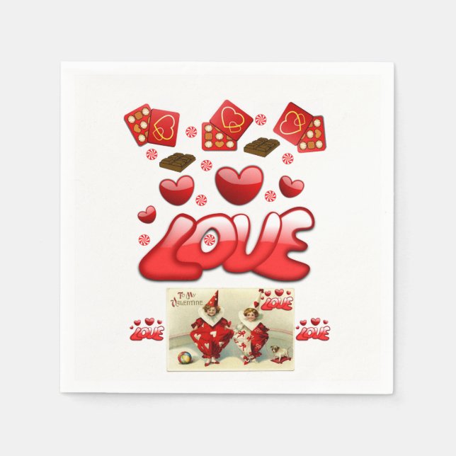 Valentine's Day Paper Napkins (Front)