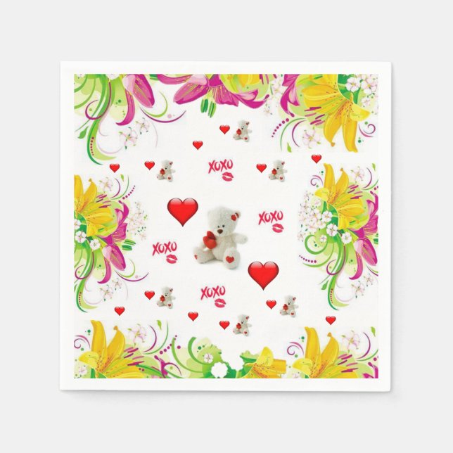 Valentine's Day Paper Napkins (Front)