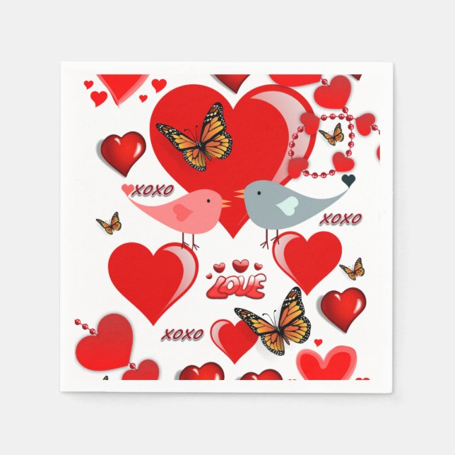 Valentine's Day Paper Napkins (Front)
