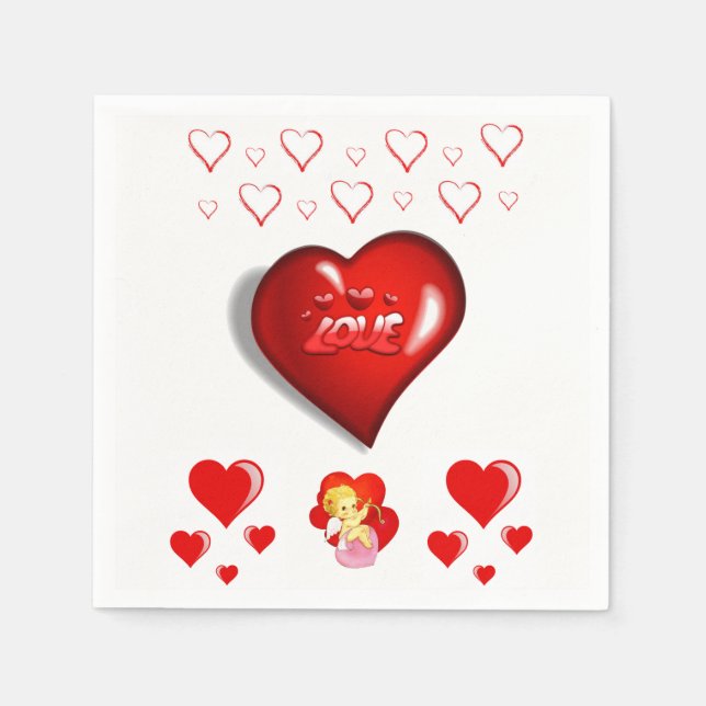 Valentine's Day Paper Napkins (Front)