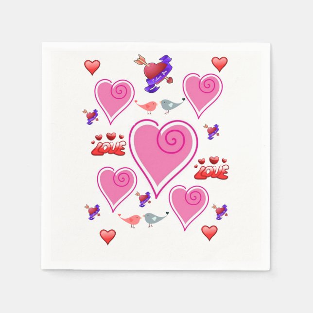 Valentine's Day Paper Napkins (Front)