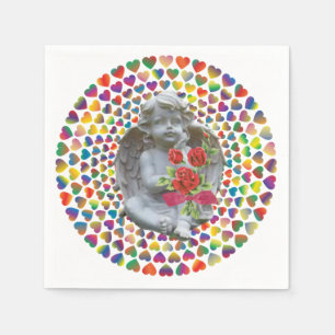 Valentine's Day Paper Napkins, Angel Napkin