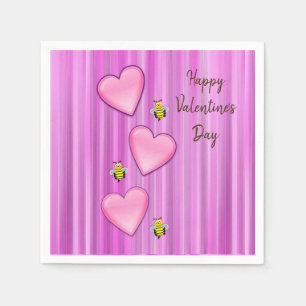 Valentine's Day Paper Napkins, Bee Napkin