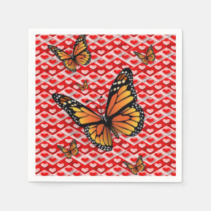 Valentine's Day Paper Napkins, Butterfly Napkin
