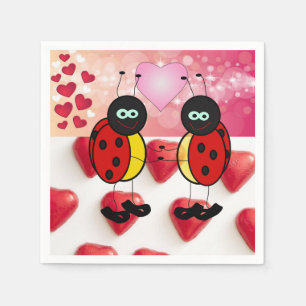 Valentine's Day Paper Napkins, Ladybug Napkin