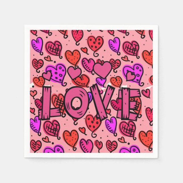 Valentine's Day Paper Napkins, Love Napkin (Front)