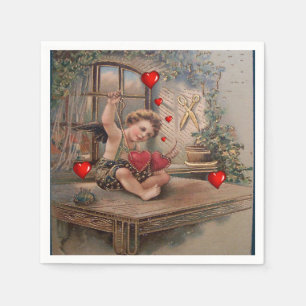 Valentine's Day Paper Napkins, Vintage Napkin