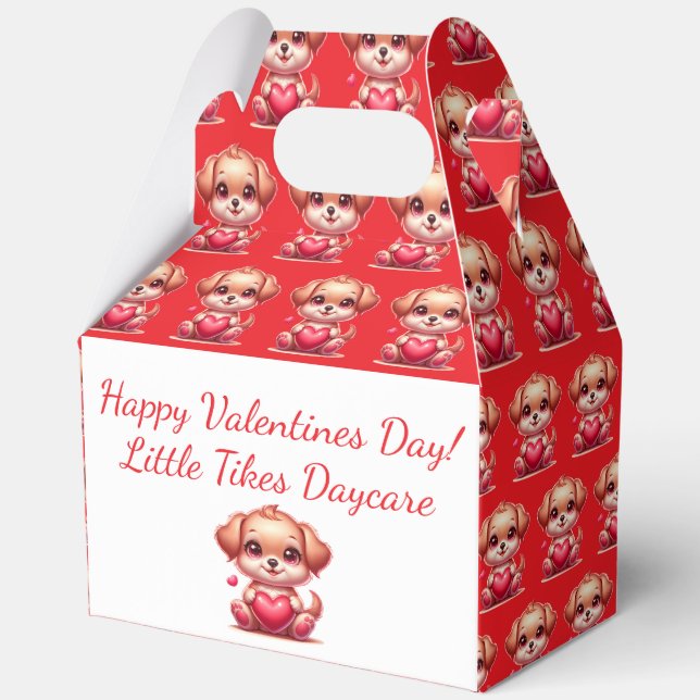 Valentine's Day Party Classroom Set Custom Text Favour Box (Front)