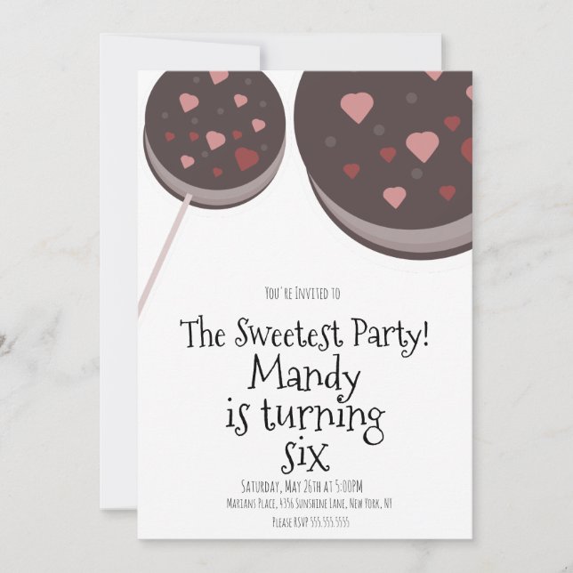 Valentines Day Party Cookies Sweet Birthday Invitation (Front)
