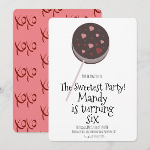 Valentines Day Party Cute Cookie Heart Sprinkles Invitation