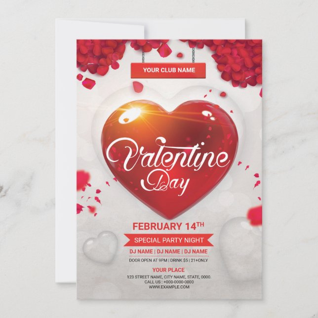 Valentine's Day Party Flyer Invitation (Front)