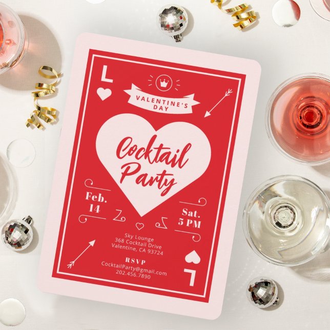 Valentine's Day Party Heart and Love Red Invite (Creator Uploaded)