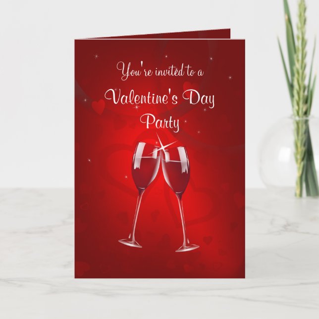 Valentine's Day Party Invitation - Greeting Card (Front)