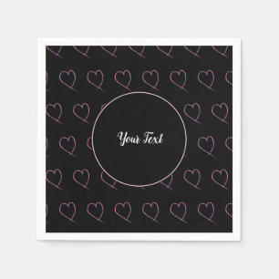 Valentines Day Party Scribble Hearts Napkin