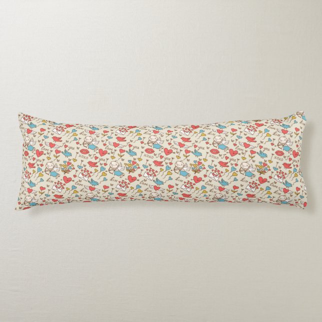 Valentine's Day Pattern with Cupid Body Cushion (Front)