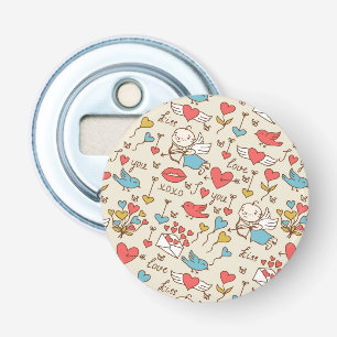Valentine's Day Pattern with Cupid Bottle Opener