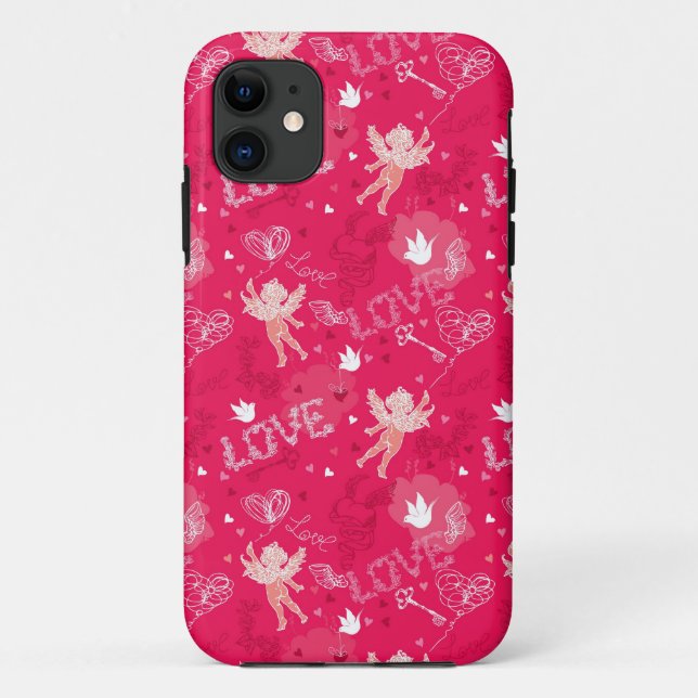 Valentine's Day  Pattern With Cupid Case-Mate iPhone Case (Back)