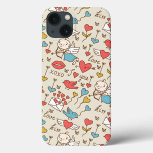 Valentine's Day Pattern with Cupid iPhone 13 Case