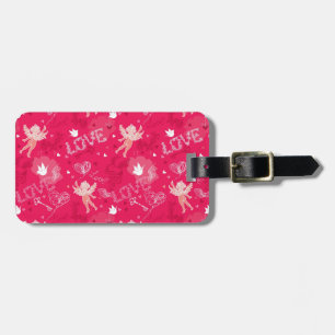Valentine's Day  Pattern With Cupid Luggage Tag