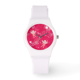 Valentine's Day  Pattern With Cupid Watch
