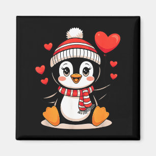 Valentine's Day Penguin Heart Balloon Cute  Magnet