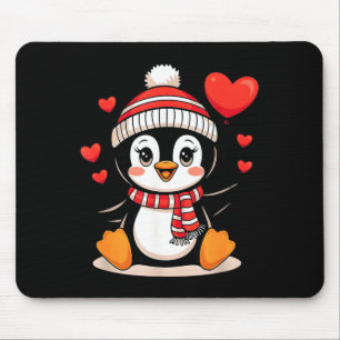 Valentine's Day Penguin Heart Balloon Cute  Mouse Mat
