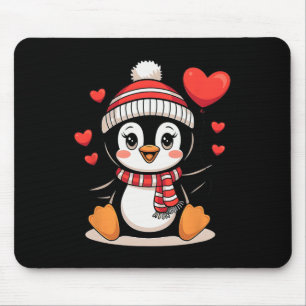 Valentine's Day Penguin Heart Bylloon Cute Mouse Mat