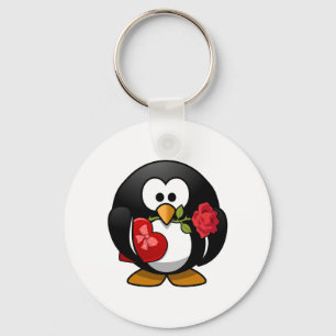 Valentine's Day Penguin Key Ring