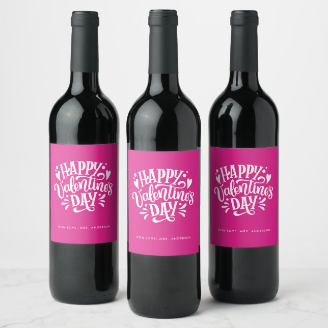 Valentine's Day Personalised Name Wine Label (Bottles)