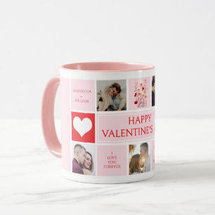 Valentines Day Personalised Photo Collage Mug