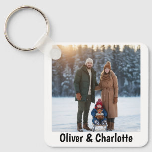 Valentine's Day Personalized Photo & Name Couple Key Ring