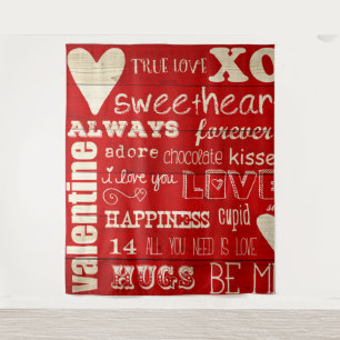 Valentine's Day Photo Background Tapestry