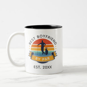 Valentine's Day Photo Best Boyfriend By Par Golfer Two-Tone Coffee Mug