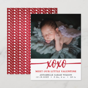 Valentine's Day Photo Birth Announcement Postcard