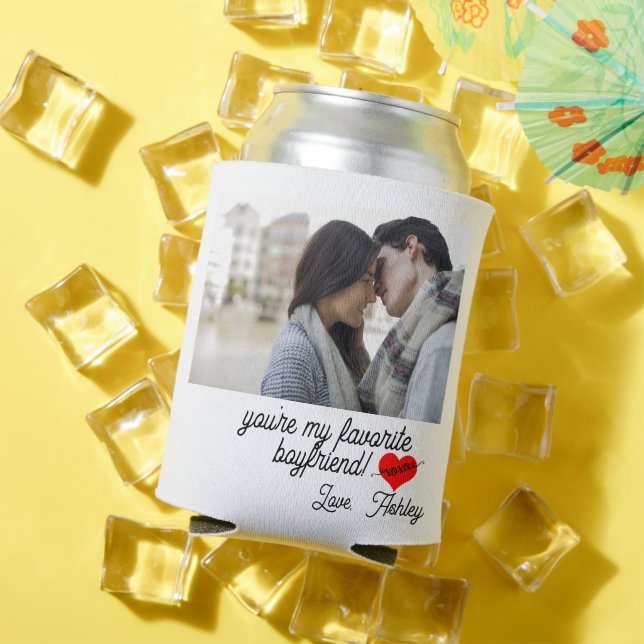 Valentine's Day Photo Can Cooler - Boyfriend Funny (In Situ Summer)
