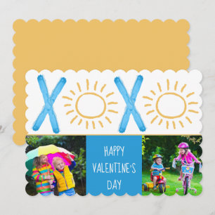 Valentine's Day Photo Cute Kids Sunny XOXO Holiday Card