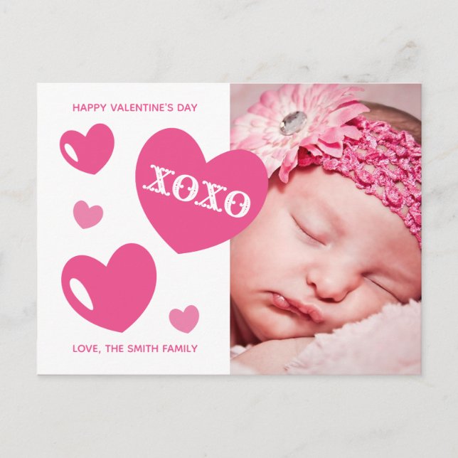 Valentine's Day Photo Holiday Poem Personalised Postcard (Front)