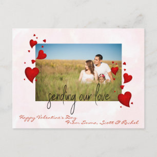 Valentine's Day Photo Template Sending Our Love Postcard