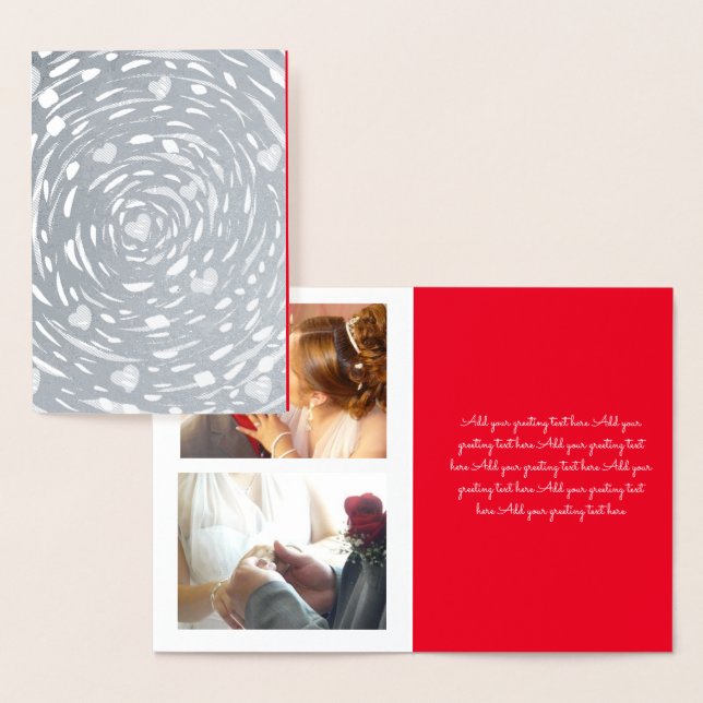 Valentines Day Photo Tunnel and Hearts Collage Foil Card (Display)